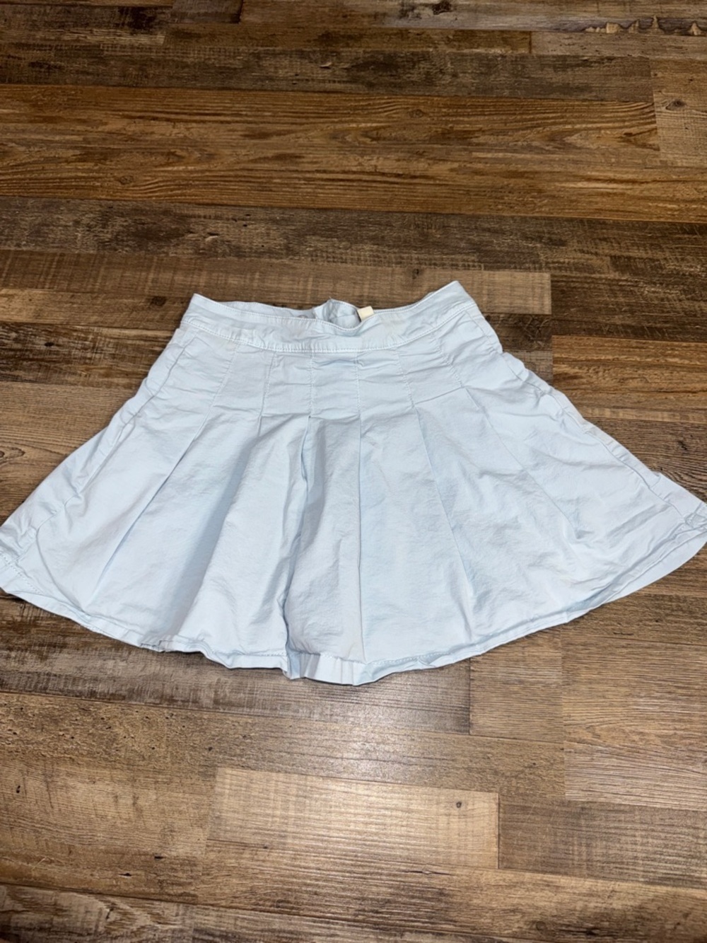 American Eagle Light Blue Pleated Mini Skirt Size 4 Regular Back Zip Preppy - Picture 8 of 10
